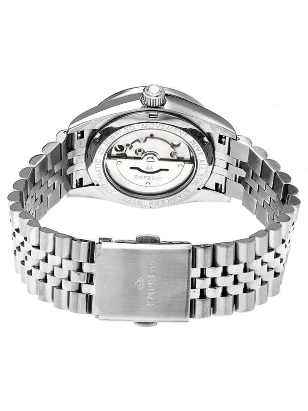 NWT Empress Constance Automatic Pewter Sunray Dial Ladies Watch